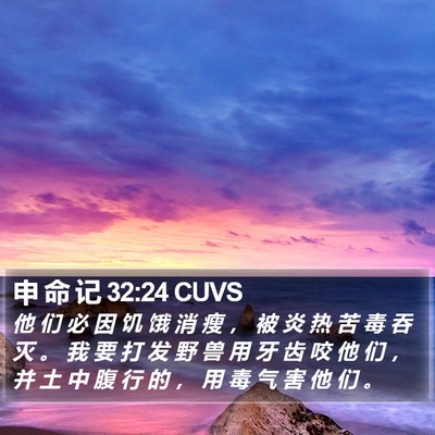申 命 记 32:24 CUVS Bible Verse Image