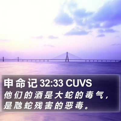 申 命 记 32:33 CUVS Bible Verse Image