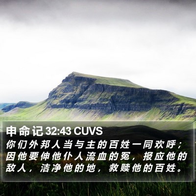 申 命 记 32:43 CUVS Bible Verse Image