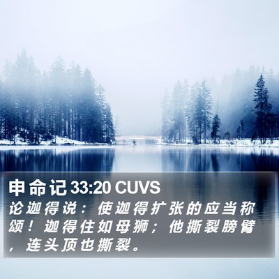 申 命 记 33:20 CUVS Bible Verse Image