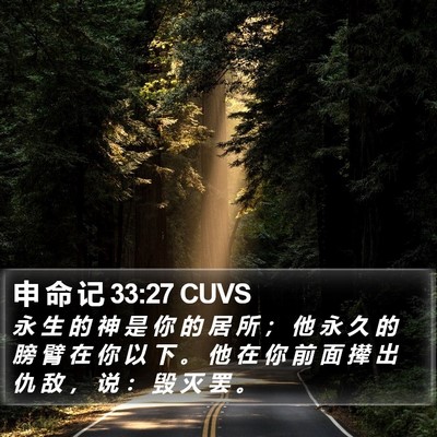 申 命 记 33:27 CUVS Bible Verse Image