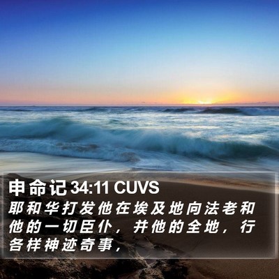 申 命 记 34:11 CUVS Bible Verse Image