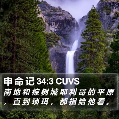 申 命 记 34:3 CUVS Bible Verse Image