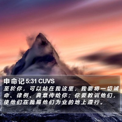 申 命 记 5:31 CUVS Bible Verse Image