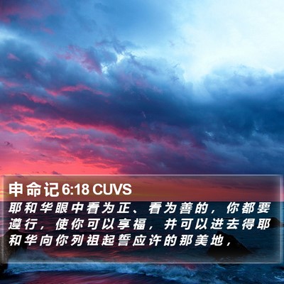 申 命 记 6:18 CUVS Bible Verse Image