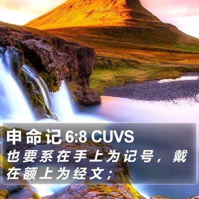 申 命 记 6:8 CUVS Bible Verse Image