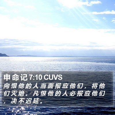 申 命 记 7:10 CUVS Bible Verse Image