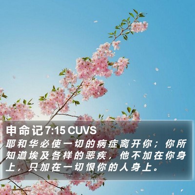 申 命 记 7:15 CUVS Bible Verse Image