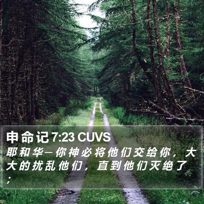 申 命 记 7:23 CUVS Bible Verse Image