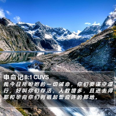 申 命 记 8:1 CUVS Bible Verse Image