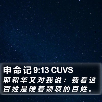 申 命 记 9:13 CUVS Bible Verse Image