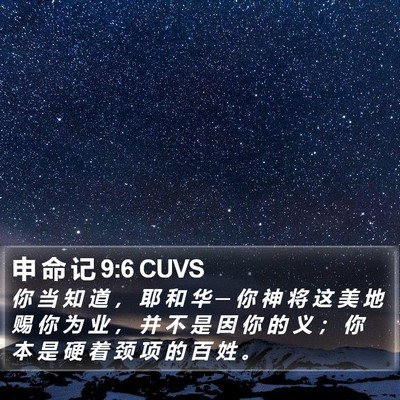 申 命 记 9:6 CUVS Bible Verse Image