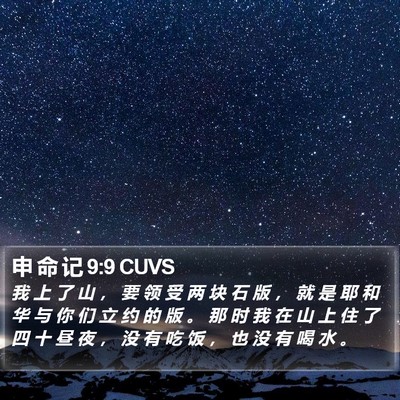申 命 记 9:9 CUVS Bible Verse Image
