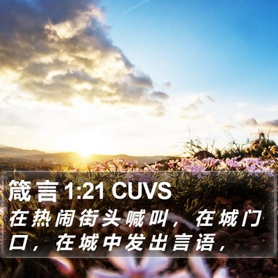 箴 言 1:21 CUVS Bible Verse Image