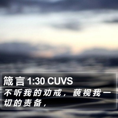 箴 言 1:30 CUVS Bible Verse Image