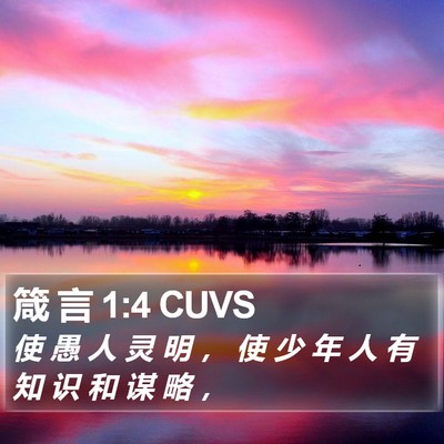 箴 言 1:4 CUVS Bible Verse Image