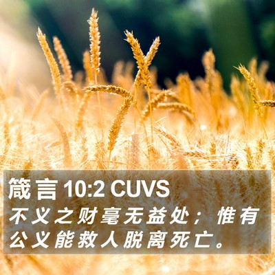 箴 言 10:2 CUVS Bible Verse Image
