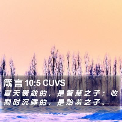 箴 言 10:5 CUVS Bible Verse Image