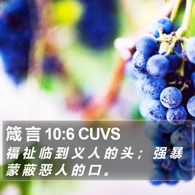 箴 言 10:6 CUVS Bible Verse Image