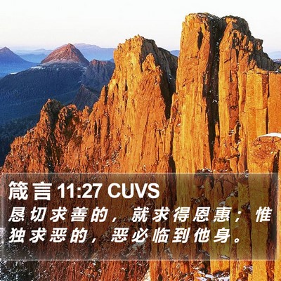 箴 言 11:27 CUVS Bible Verse Image