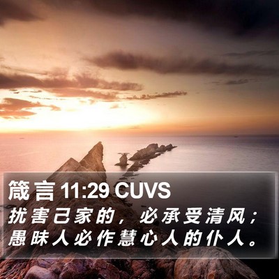 箴 言 11:29 CUVS Bible Verse Image