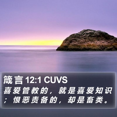 箴 言 12:1 CUVS Bible Verse Image