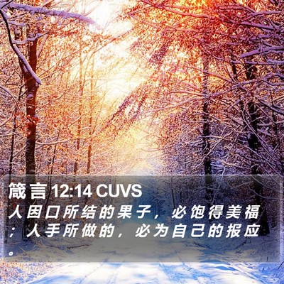 箴 言 12:14 CUVS Bible Verse Image