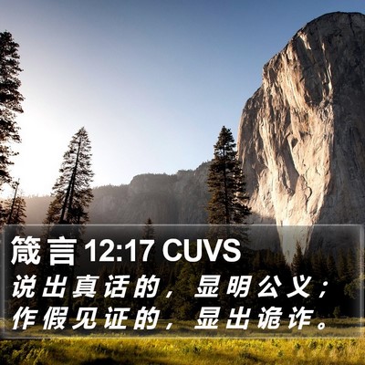 箴 言 12:17 CUVS Bible Verse Image