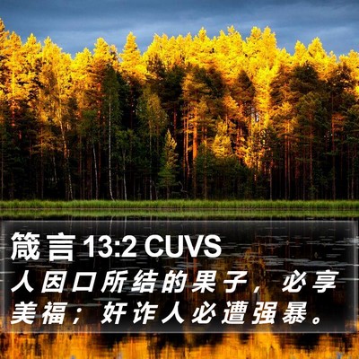 箴 言 13:2 CUVS Bible Verse Image