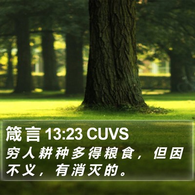 箴 言 13:23 CUVS Bible Verse Image