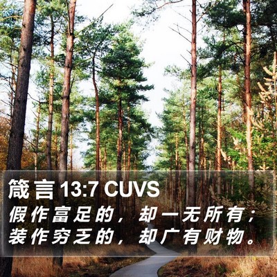 箴 言 13:7 CUVS Bible Verse Image