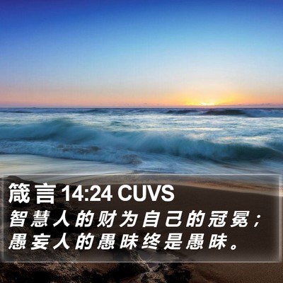 箴 言 14:24 CUVS Bible Verse Image