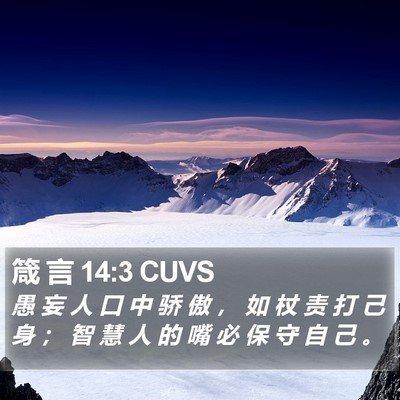 箴 言 14:3 CUVS Bible Verse Image