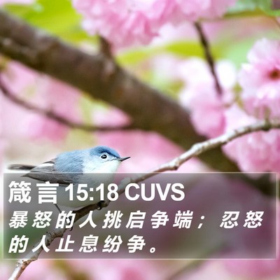 箴 言 15:18 CUVS Bible Verse Image