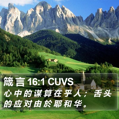 箴 言 16:1 CUVS Bible Verse Image