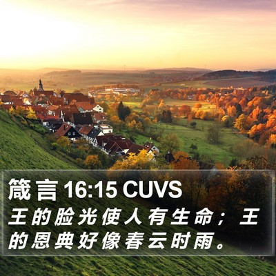 箴 言 16:15 CUVS Bible Verse Image