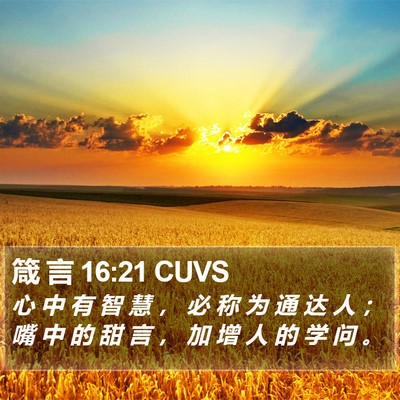 箴 言 16:21 CUVS Bible Verse Image