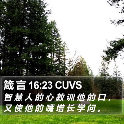 箴 言 16:23 CUVS Bible Verse Image