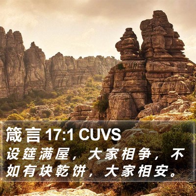 箴 言 17:1 CUVS Bible Verse Image