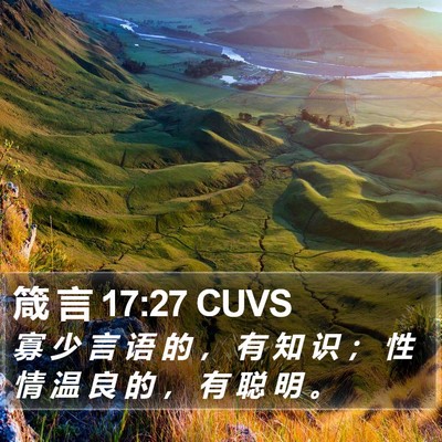箴 言 17:27 CUVS Bible Verse Image