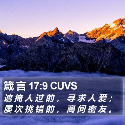 箴 言 17:9 CUVS Bible Verse Image