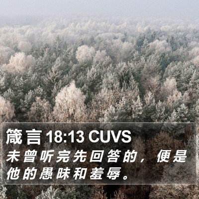 箴 言 18:13 CUVS Bible Verse Image