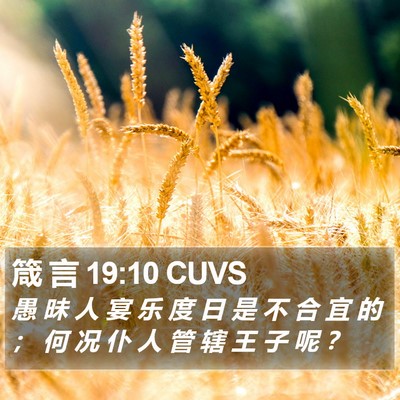箴 言 19:10 CUVS Bible Verse Image