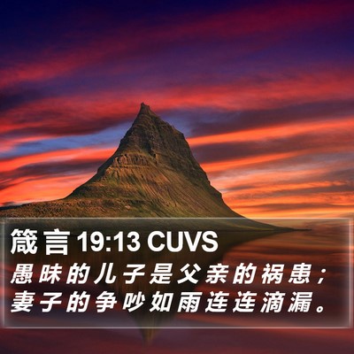 箴 言 19:13 CUVS Bible Verse Image