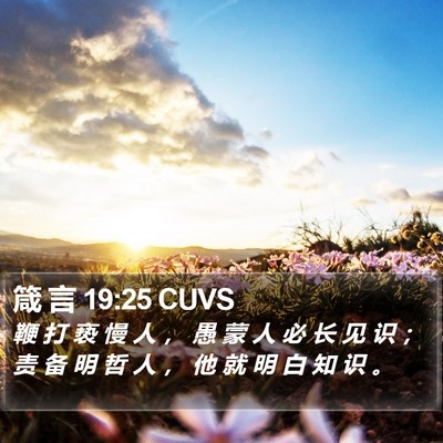 箴 言 19:25 CUVS Bible Verse Image