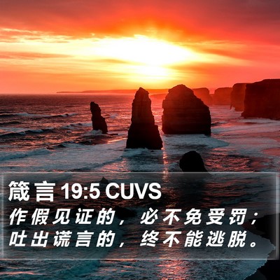 箴 言 19:5 CUVS Bible Verse Image