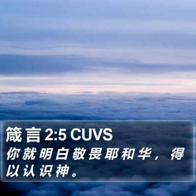 箴 言 2:5 CUVS Bible Verse Image