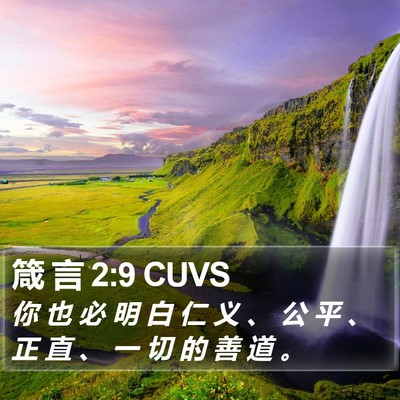 箴 言 2:9 CUVS Bible Verse Image