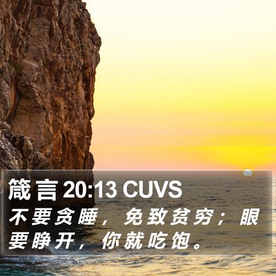 箴 言 20:13 CUVS Bible Verse Image