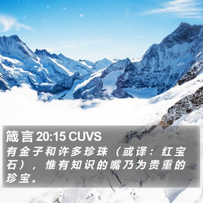 箴 言 20:15 CUVS Bible Verse Image